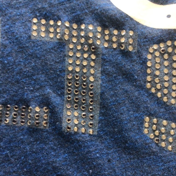 INDIANAPOLIS COLTS NFL RHINESTONE V NECK LOGO TEE SHIRT SMALL - Picture 12 of 15